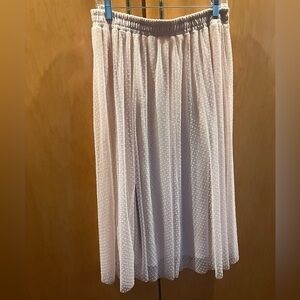 H&M Blush Pink Sheer Dotted Maxi Skirt